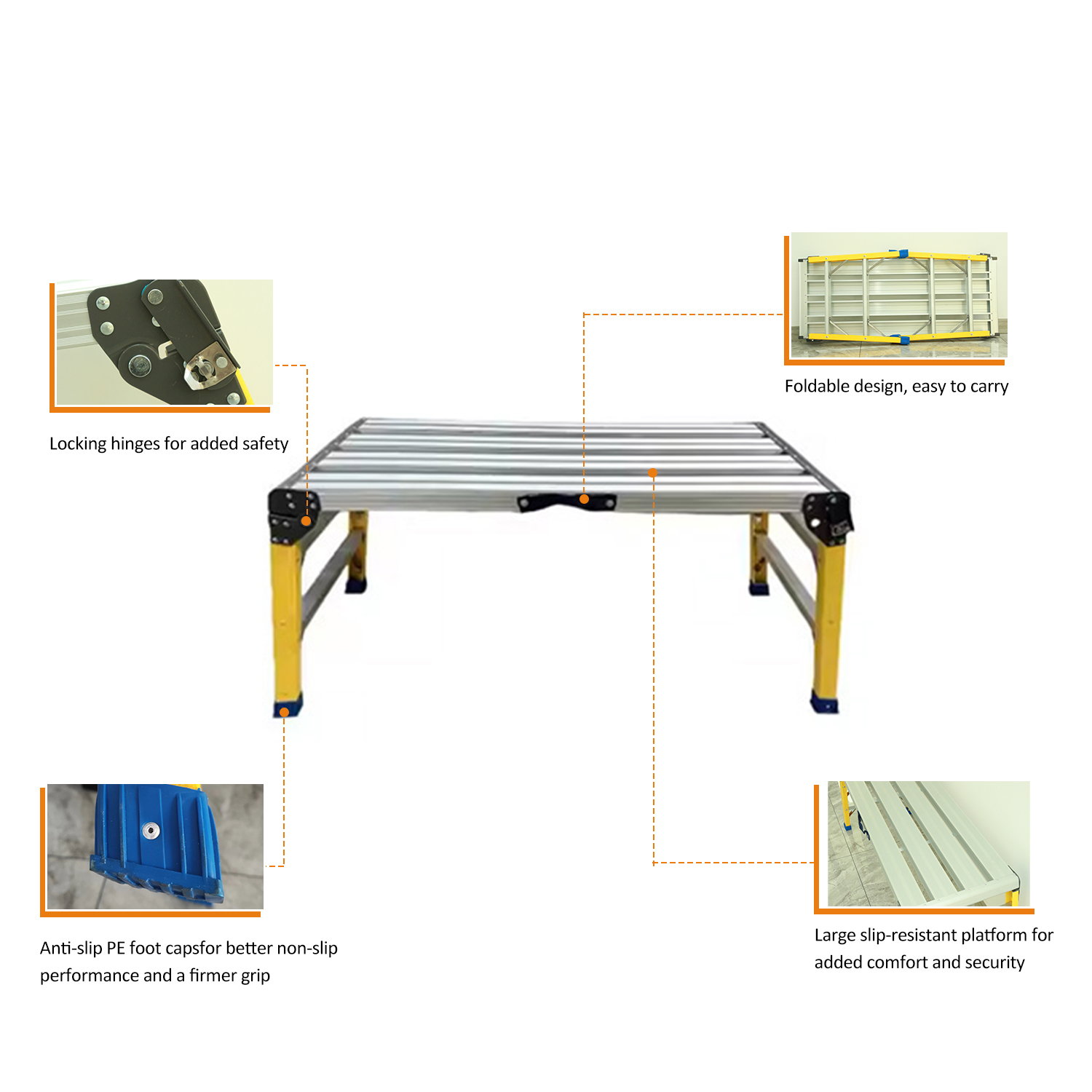 fiberglass folding work platforms