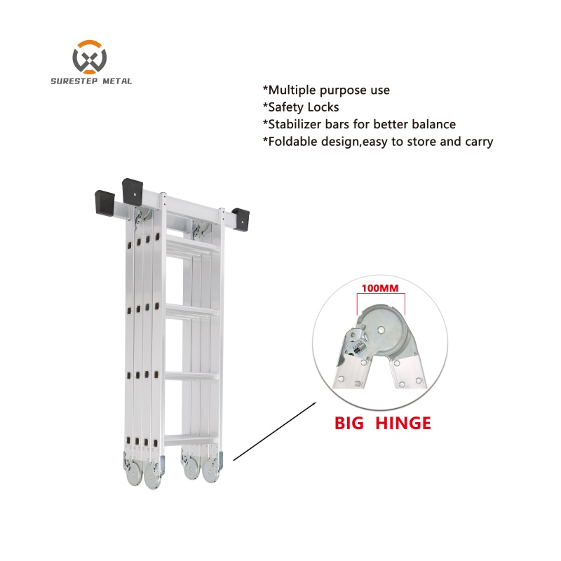 Big Hinge Aluminum Folding Ladder