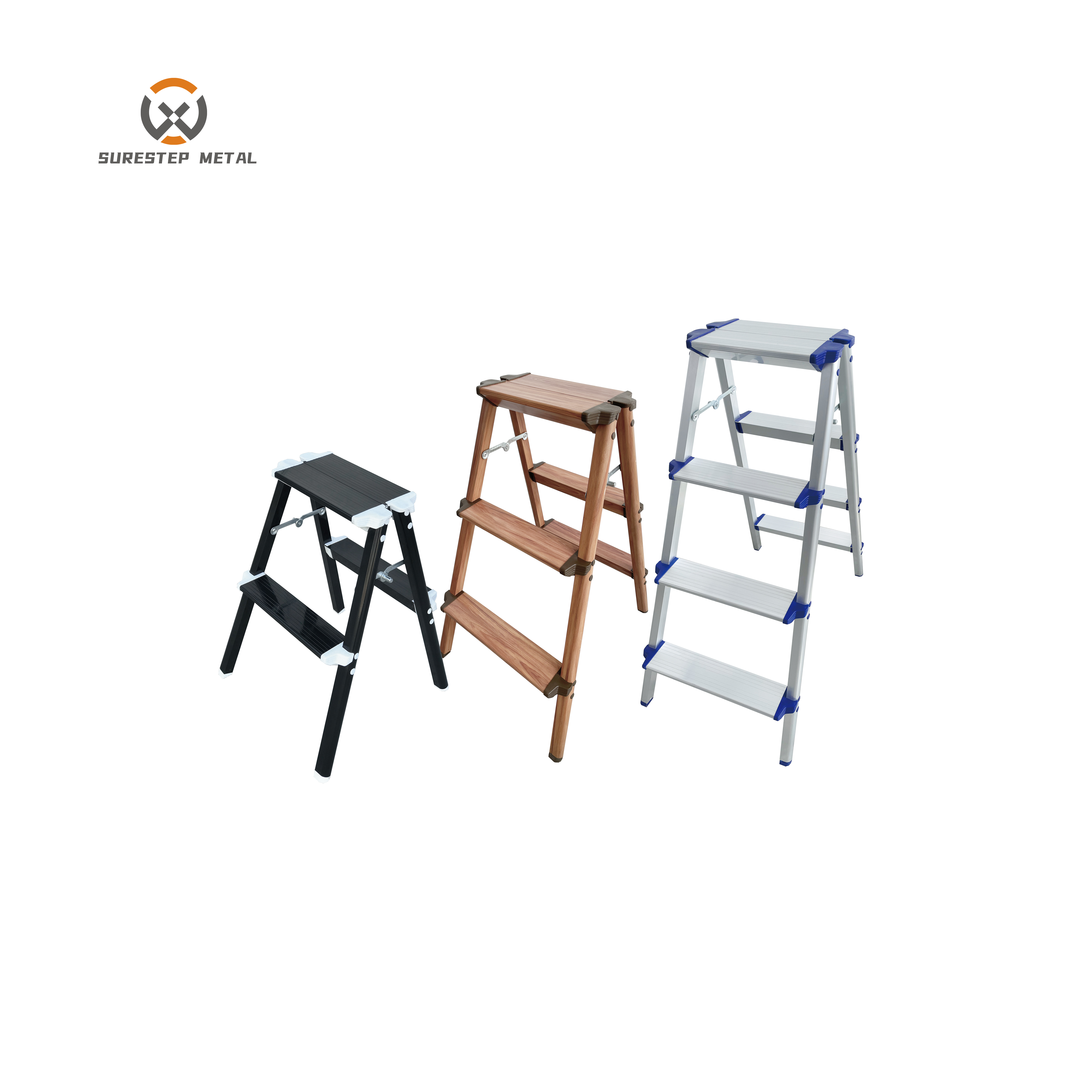 aluminum doubl-side wide step stool