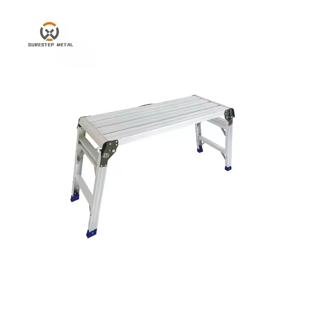 High Quality Household Portable Wide Pedal Aluminum Work Platform Folding Work Bench For Car Washing Factory