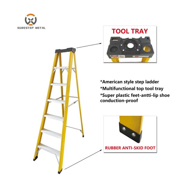 Convenient Single Sided Fiberglass Ladder
