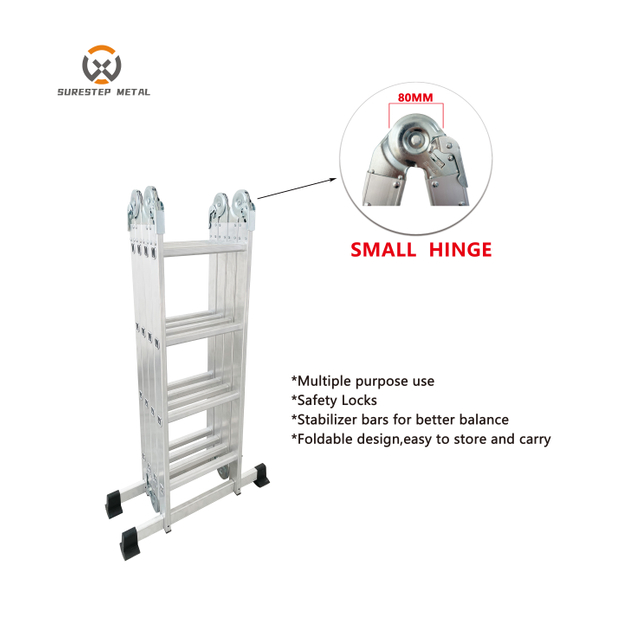 4*2/ 4*3/ 4*4/4*5/4*6 Small Hinge Lightweight Aluminum Portable Multi-Function Ladder Manufacture