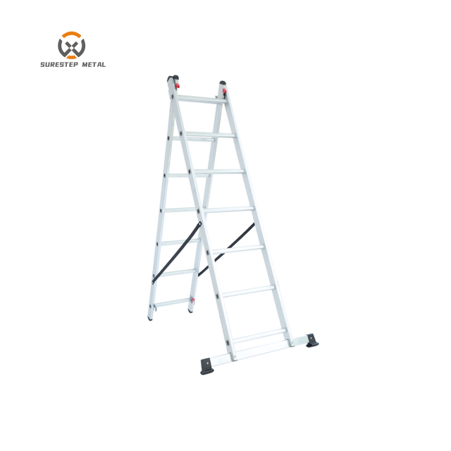 2*7/2*8/2*9/2*10/2*11/2*12/2*13/2*14 Aluminum Heavy Duty Ladder Loading 150kg Double Extension Ladder 