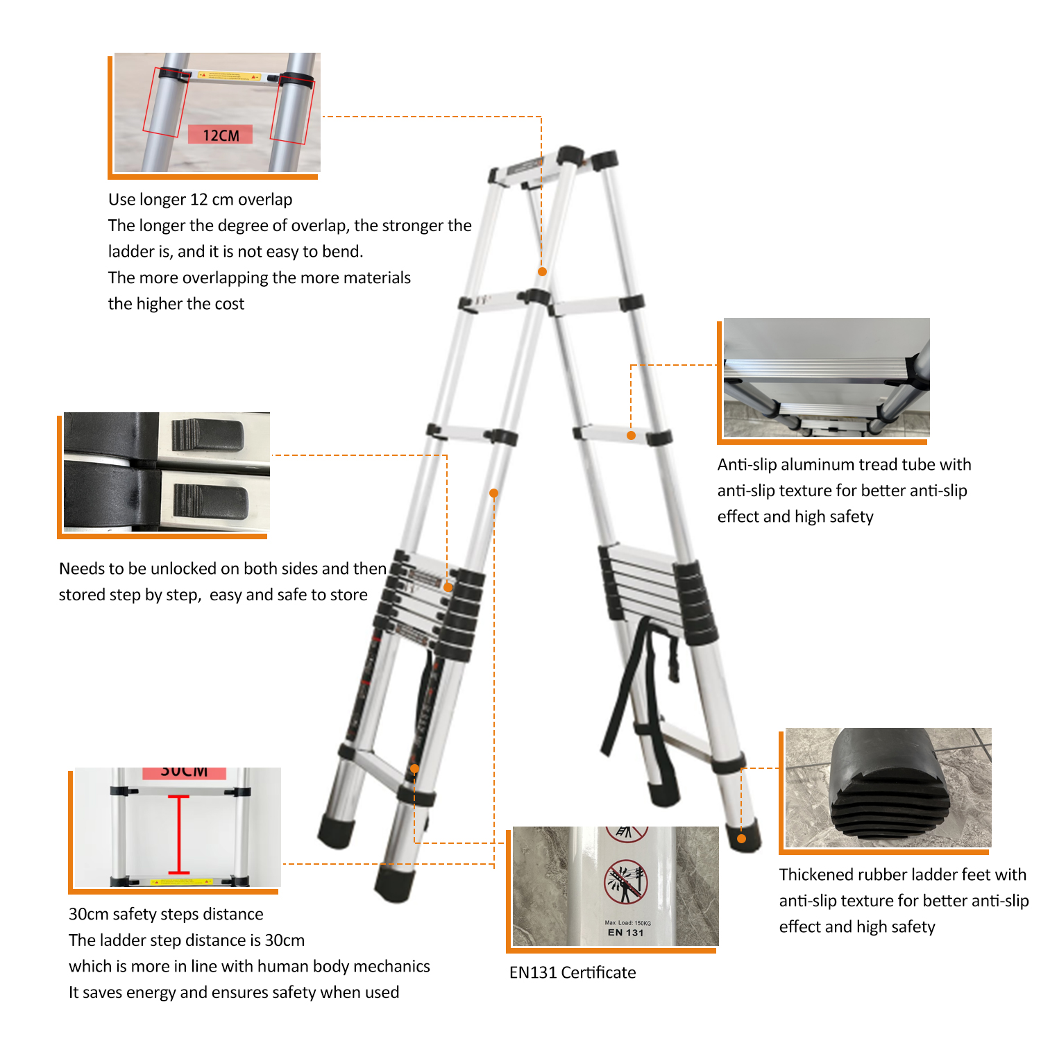 double-side telescopic ladder