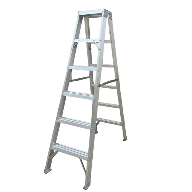 Top Quality Sturdy Portable Lightweight A Type Double-side Aluminium Folding Ladder Supplier 